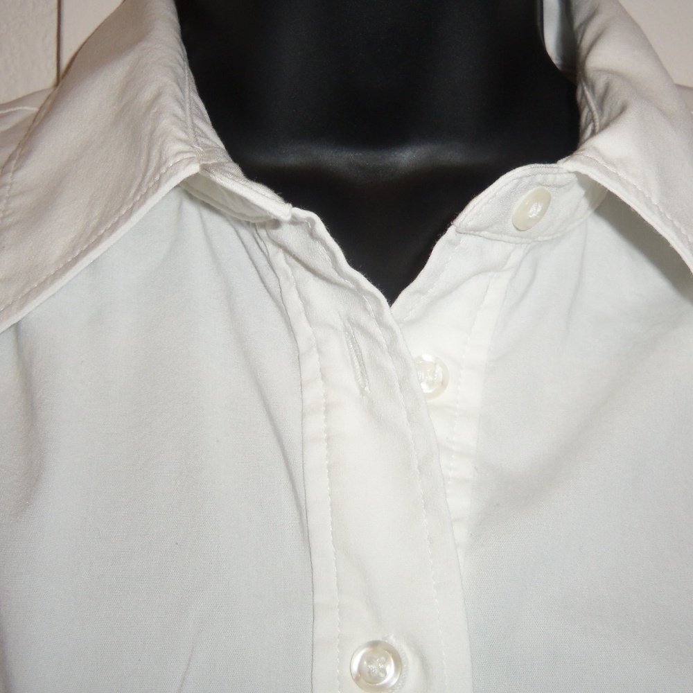 INC International Concepts White Waist Button Down Blouse Size 6 - Picture 3 of 8